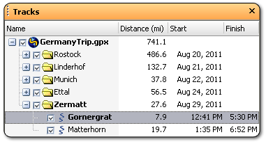 GPS track structure